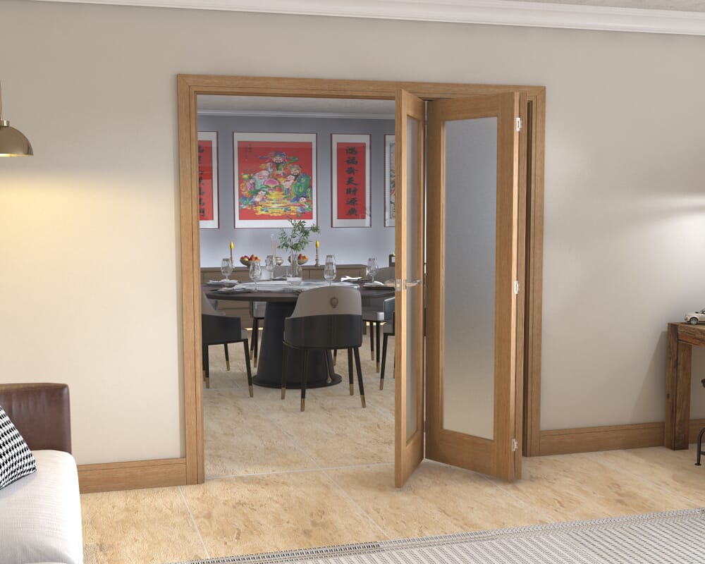 Frosted Glazed Oak - 3 Door Roomfold (3 x 2