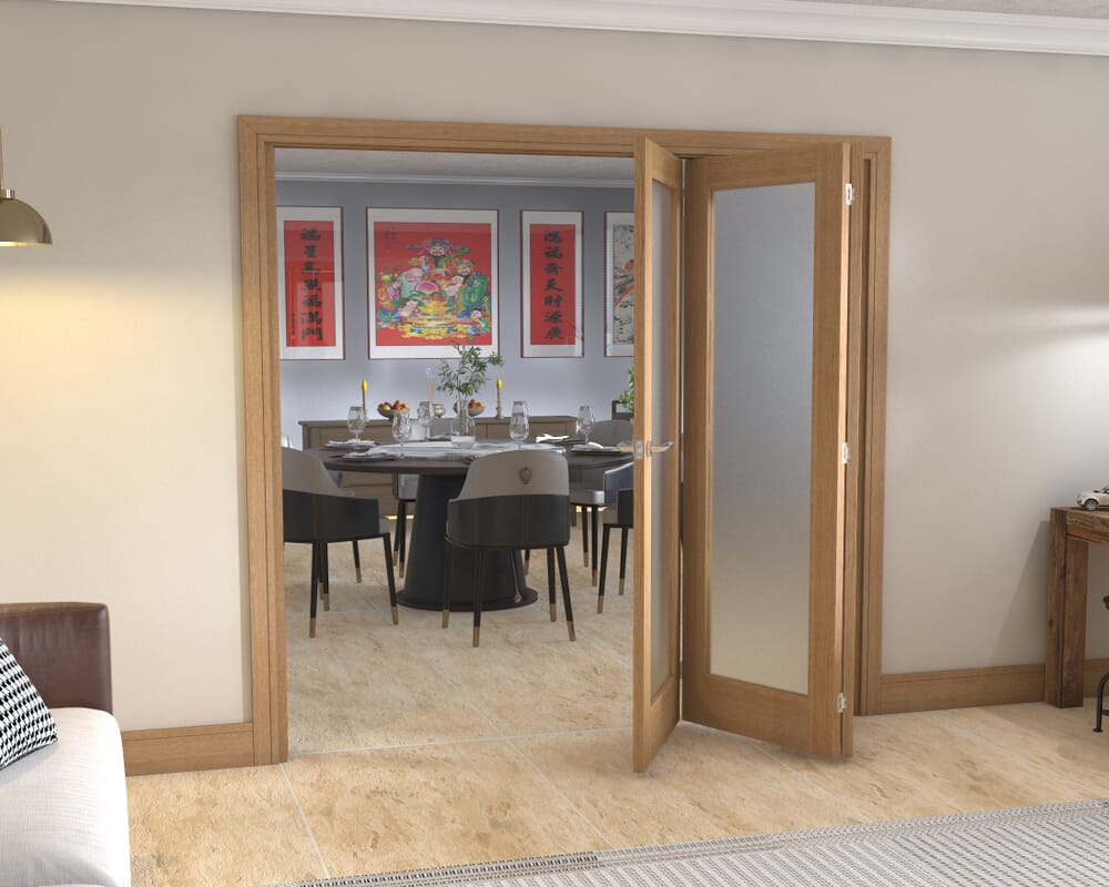 Frosted Glazed Oak - 3 Door Roomfold (3 x 2