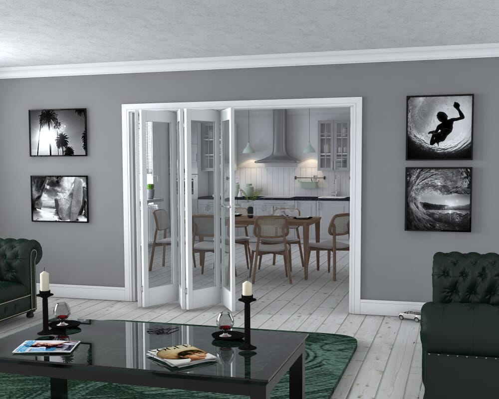 Slimline White Bifold 5 Door Roomfold (5 x 18" Doors)