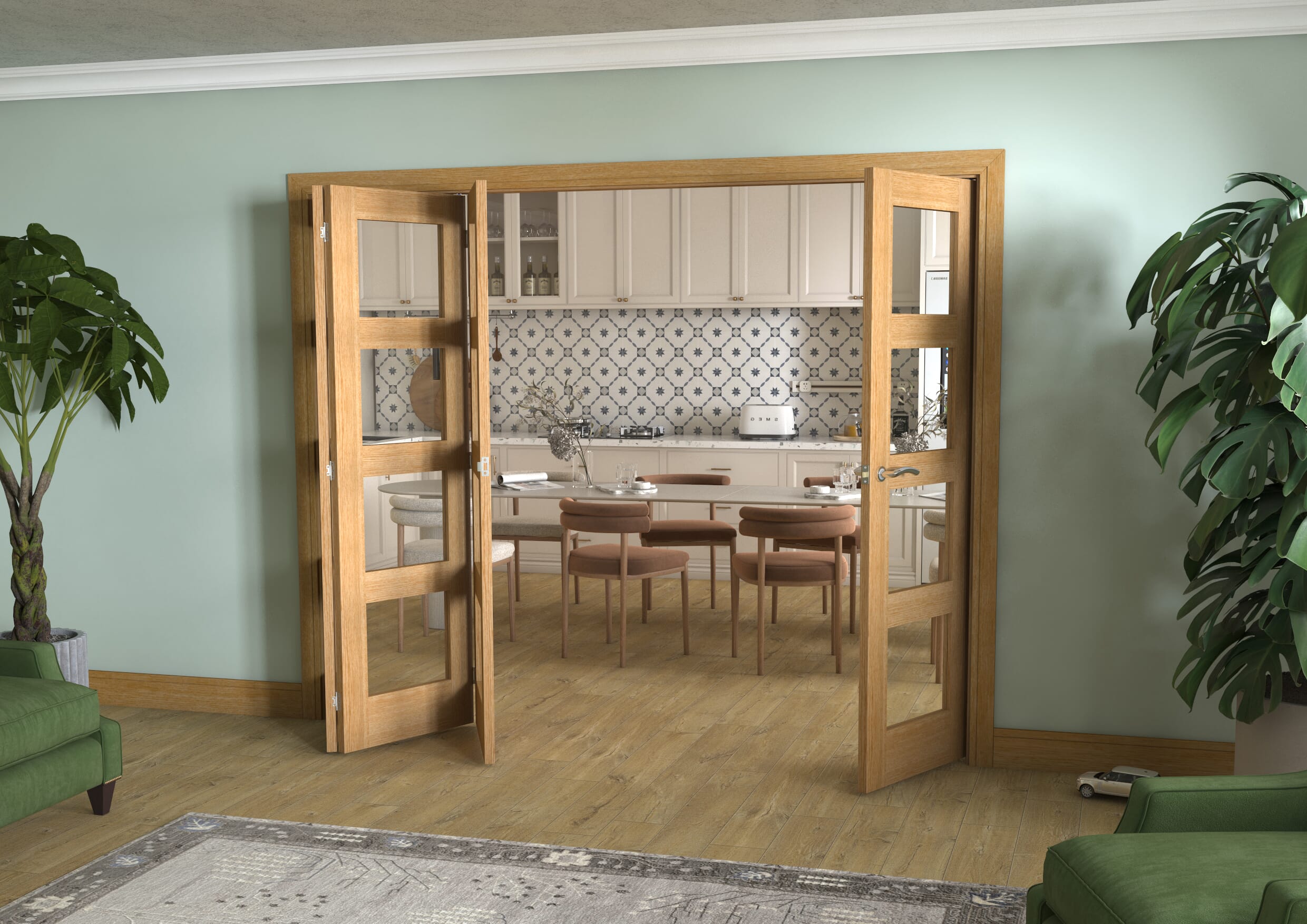 Oak 4L 4 Door Roomfold (4 x 2