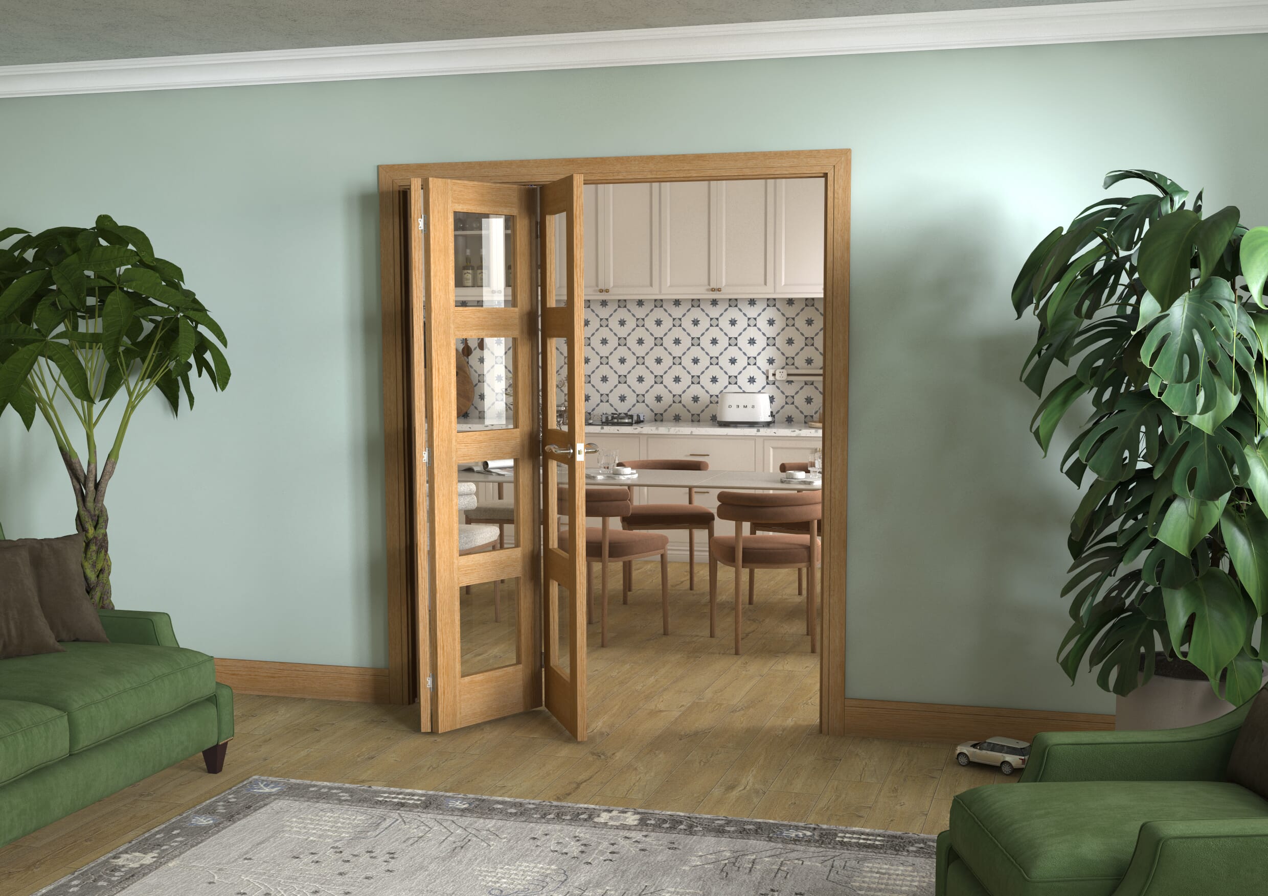 Oak 4L 3 Door Roomfold (3 x 1