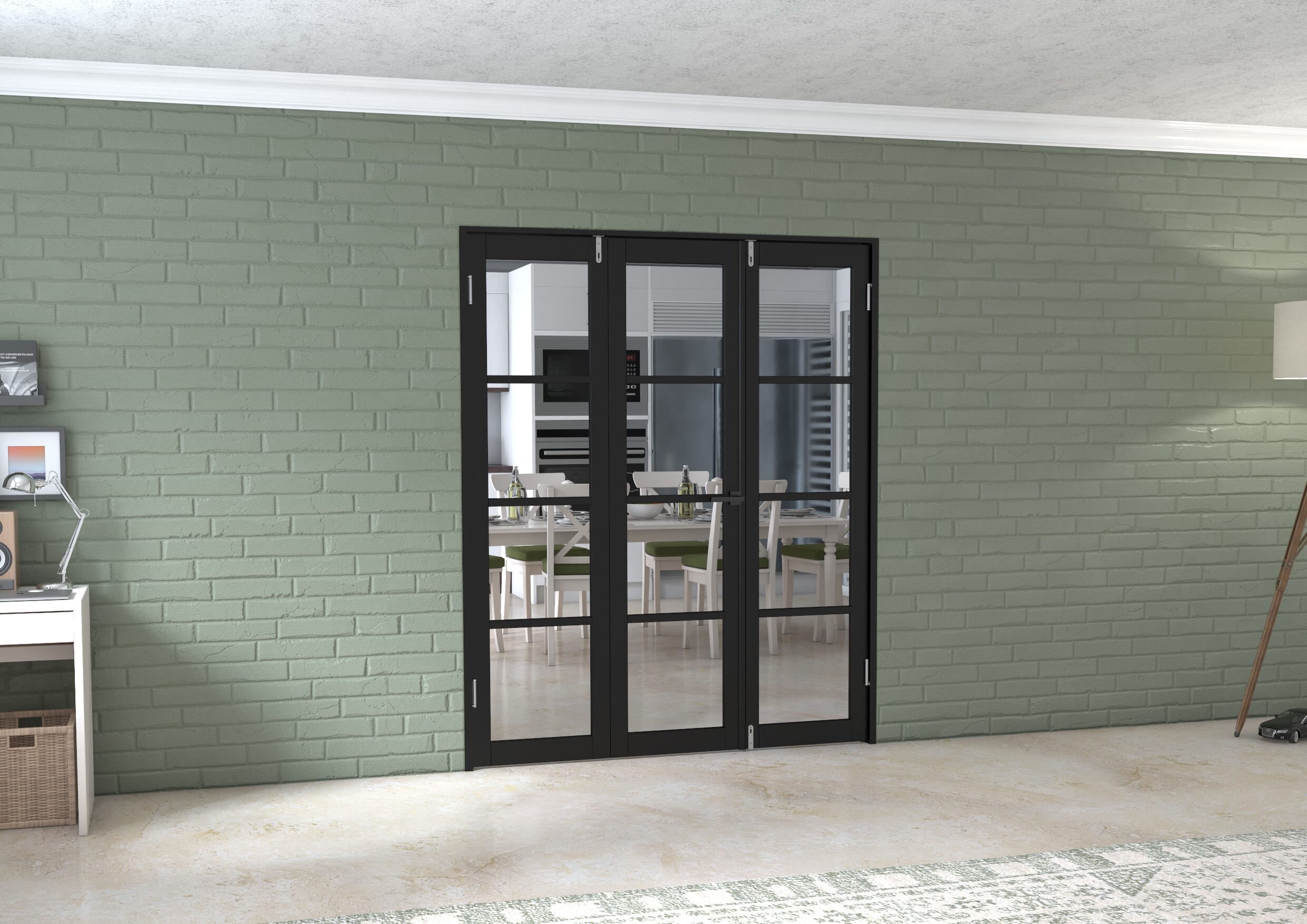 Black Kensington 4l 3 Door Frenchfold (3 X 533mm Doors) Image