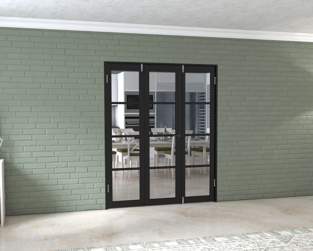Black Kensington 4L 3 Door Frenchfold (3 x 533mm Doors)