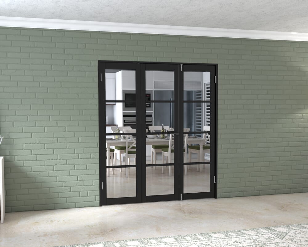 Black Kensington 4L 3 Door Frenchfold (3 x 573mm Doors)