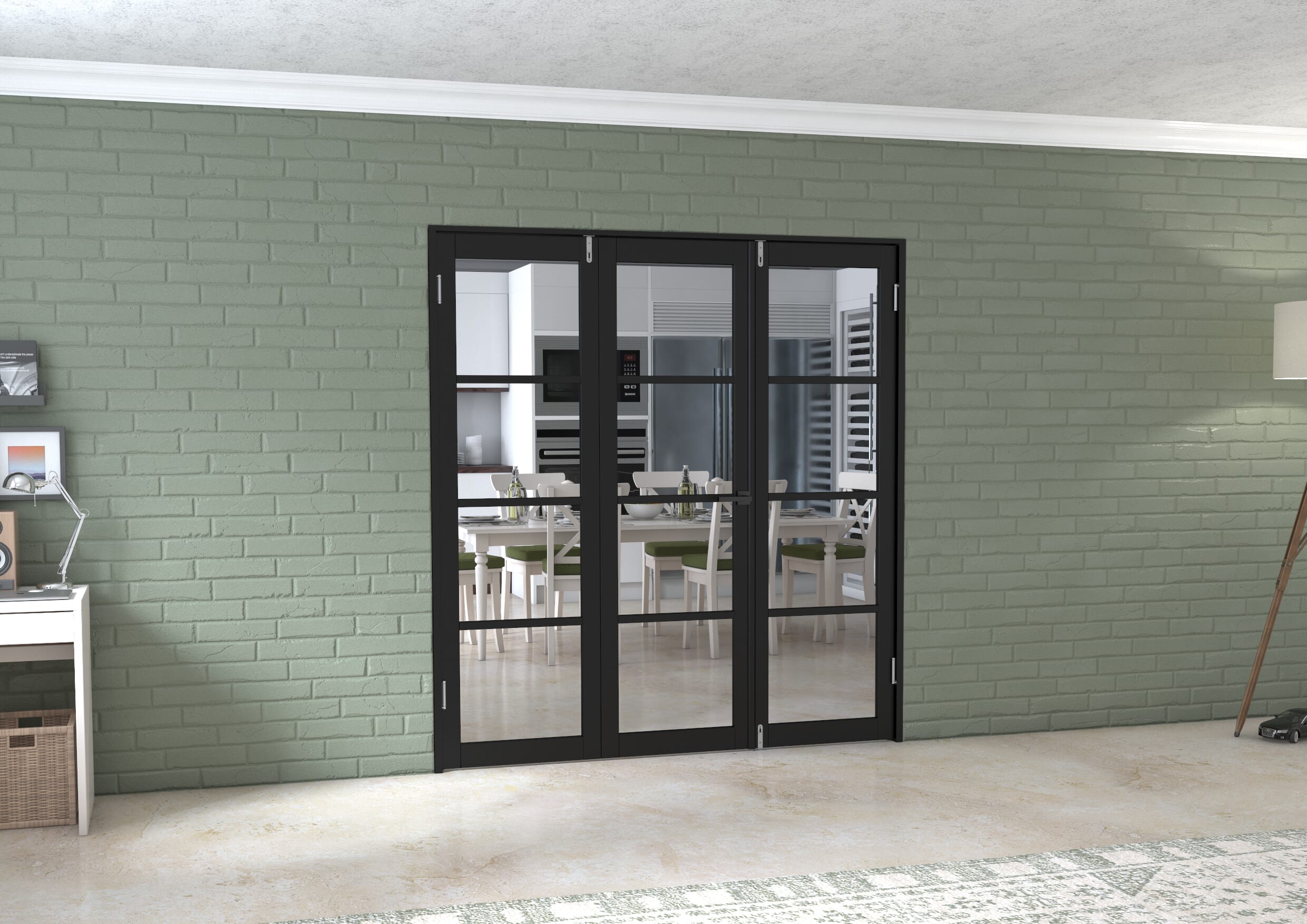 Black Kensington 4l 3 Door Frenchfold (3 X 610mm Doors) At Climadoor