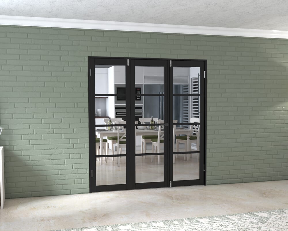 Black Kensington 4L 3 Door Frenchfold (3 x 610mm Doors)