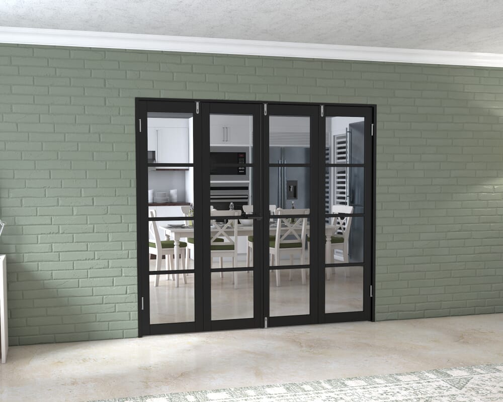Black Kensington 4L 4 Door Frenchfold (4 x 533mm Doors)