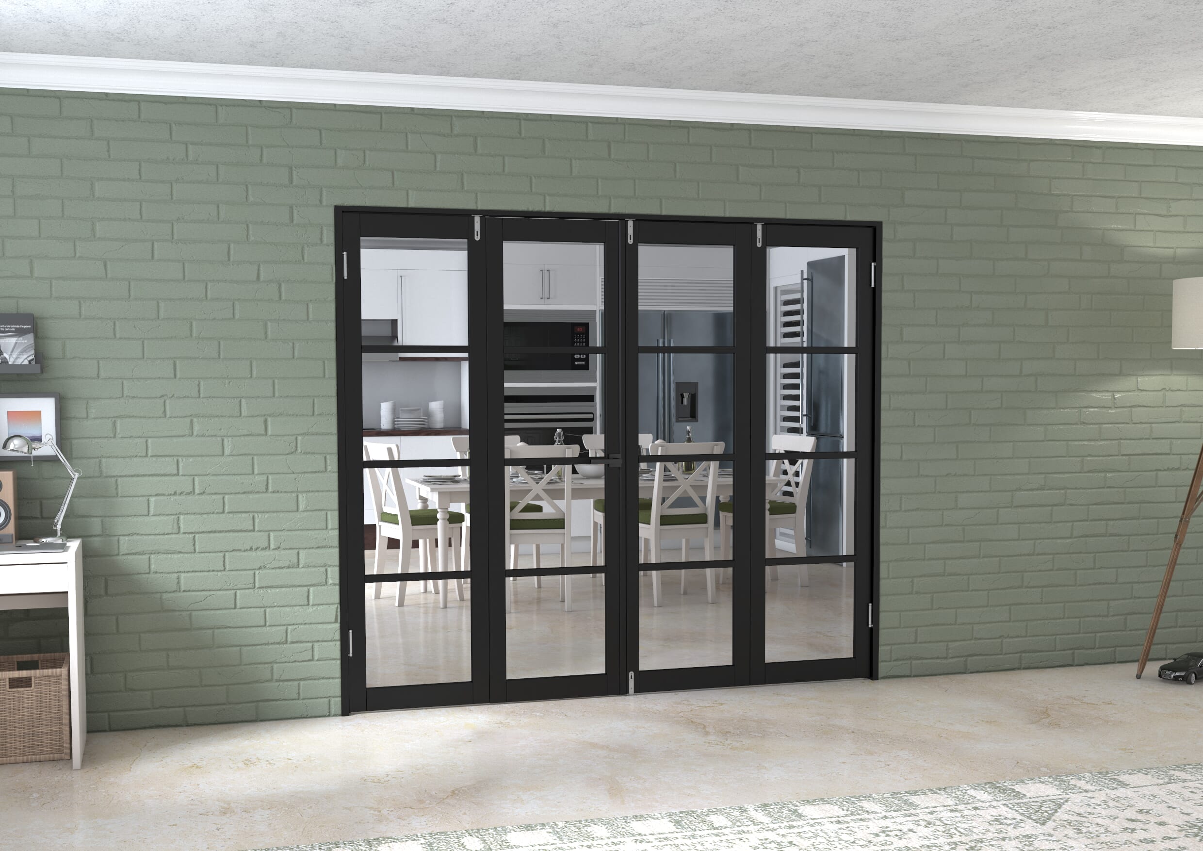 Black Kensington 4l 4 Door Frenchfold (4 X 573mm Doors) Image