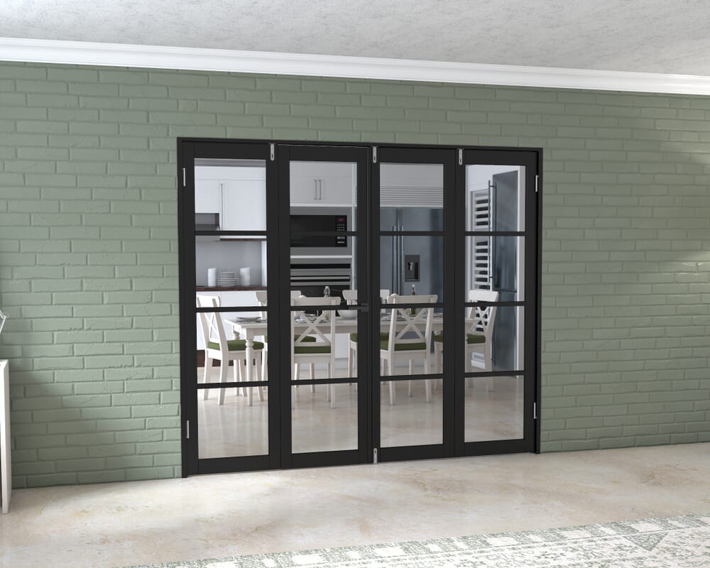 Black Kensington 4L 4 Door Frenchfold (4 x 573mm Doors)