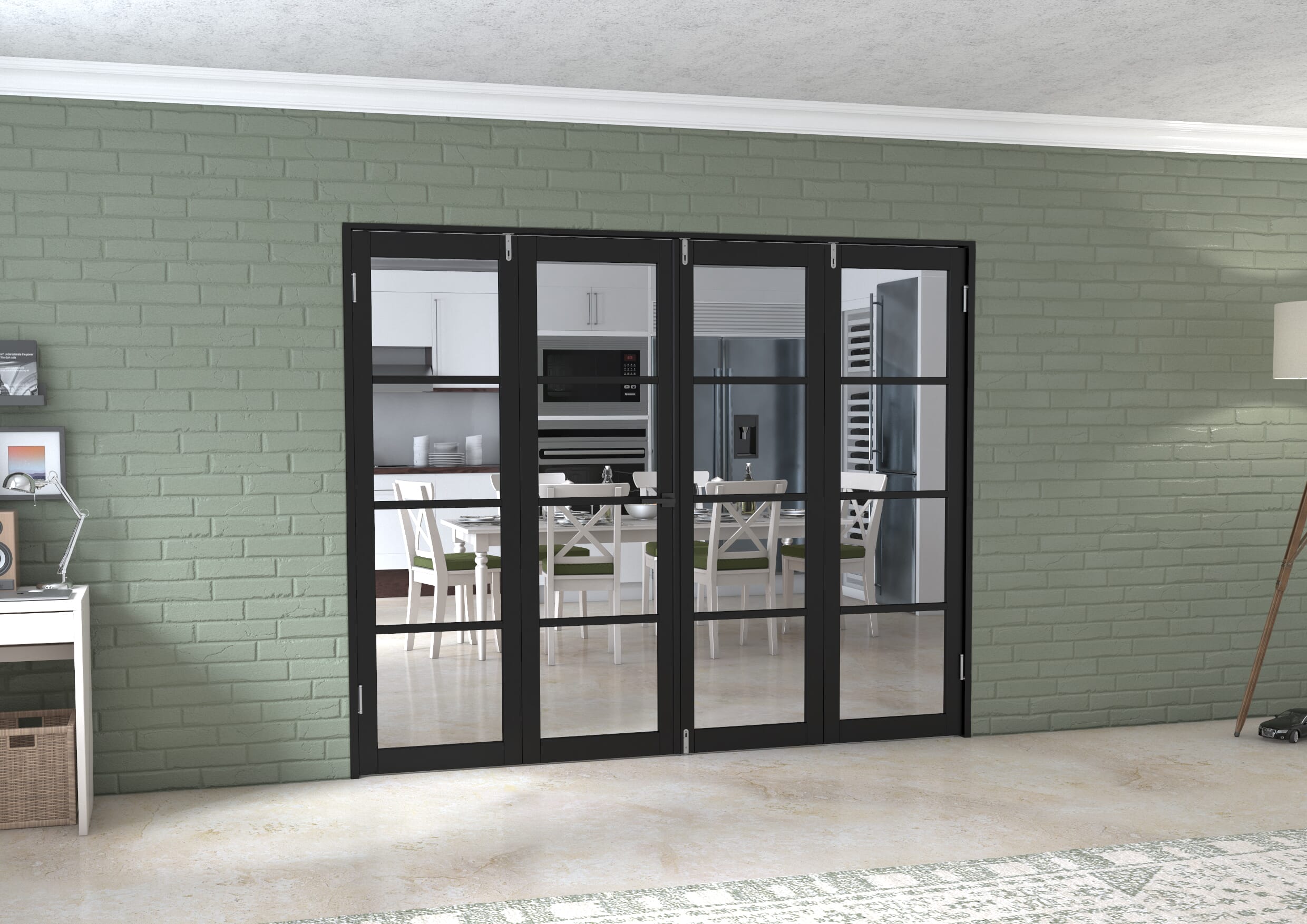 Black Kensington 4l 4 Door Frenchfold (4 X 610mm Doors) Image