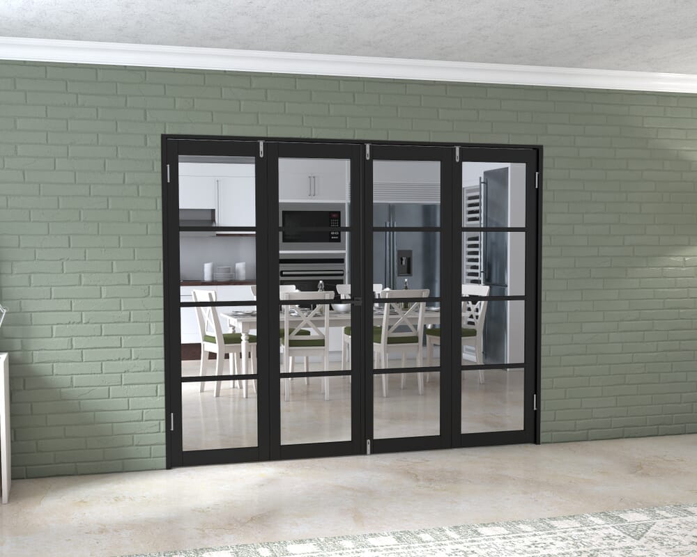Black Kensington 4L 4 Door Frenchfold (4 x 610mm Doors)