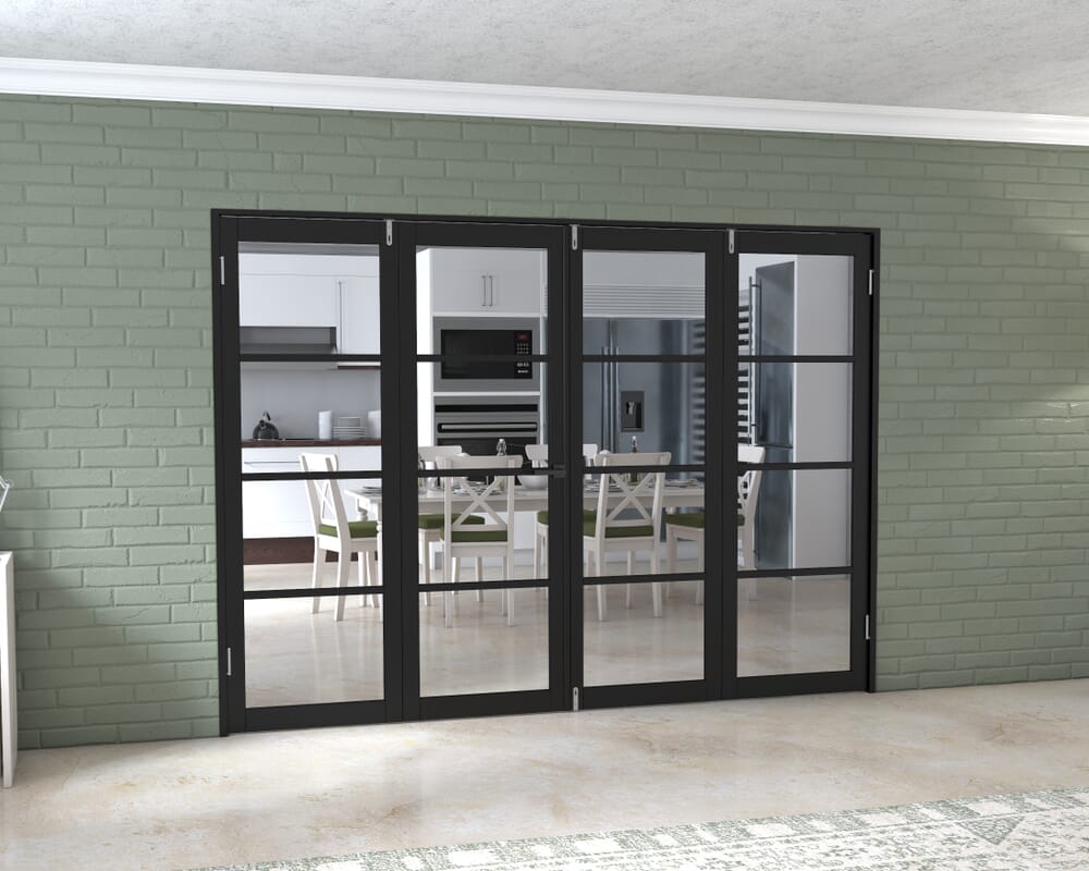 Black Kensington 4L 4 Door Frenchfold (4 x 686mm Doors)