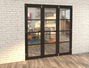 Black Kensington 4L 3 Door Frenchfold (3 x 610mm Doors)