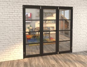 Black Kensington 4L 3 Door Frenchfold (3 x 686mm Doors)