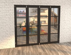 Black Kensington 4L 4 Door Frenchfold (4 x 573mm Doors)