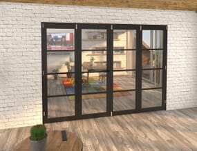 Black Kensington 4L 4 Door Frenchfold (4 x 686mm Doors)