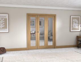 PREFINISHED Oak P10 Folding Room Divider (3 x 533mm doors)