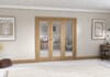 Shaker Oak 1 Lite Clear Glazed Prefinished French Folding Doorset