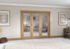 Shaker Oak 1 Lite Clear Glazed Prefinished French Folding Doorset