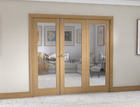 Prefinished Oak P10 Folding Room Divider 7ft (2142mm) set