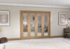 Shaker Oak 1 Lite Clear Glazed Prefinished French Folding Doorset