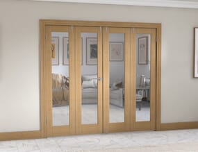 Prefinished Oak P10 Folding Room Divider (4 x 533mm doors)