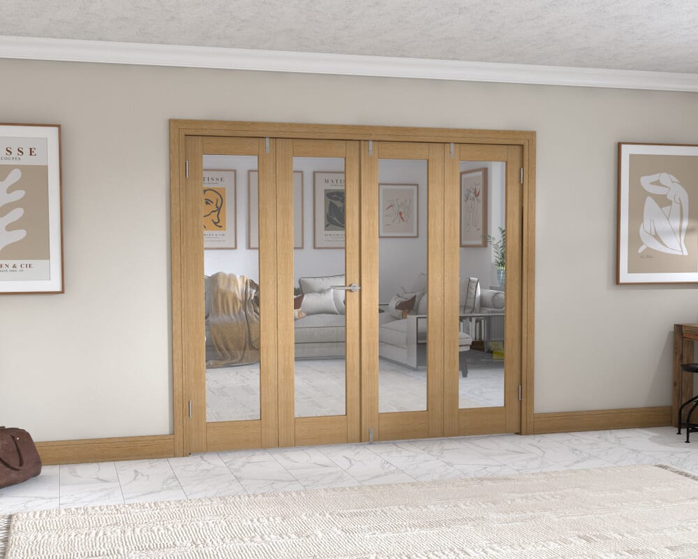 Oak P10 Frenchfold - Clear Prefinished (4 x 573mm Doors)