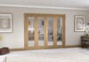 Shaker Oak 1 Lite Clear Glazed Prefinished French Folding Doorset