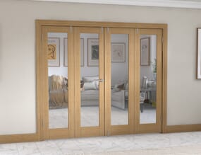 Prefinished Oak P10 Folding Room Divider 8ft (2400mm) set