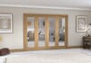 Shaker Oak 1 Lite Clear Glazed Prefinished French Folding Doorset