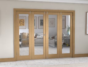 Prefinished Oak P10 Folding Room Divider (4 x 610mm doors)