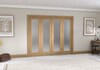 Shaker Oak 1 Lite Frosted Glazed Prefinished French Folding Doorset