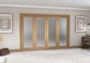 Shaker Oak 1 Lite Frosted Glazed Prefinished French Folding Doorset