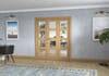 Shaker Oak 4 Lite Clear Glazed Prefinished French Folding Doorset