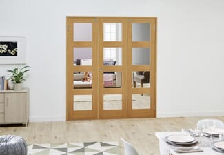 PREFINISHED Oak 4L Folding Room Divider (3 x 533mm Doors)