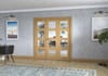 Shaker Oak 4 Lite Clear Glazed Prefinished French Folding Doorset