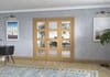 Shaker Oak 4 Lite Clear Glazed Prefinished French Folding Doorset