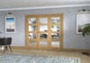 Shaker Oak 4 Lite Clear Glazed Prefinished French Folding Doorset