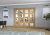 Shaker Oak 4 Lite Clear Glazed Prefinished French Folding Doorset
