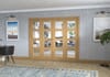 Shaker Oak 4 Lite Clear Glazed Prefinished French Folding Doorset