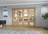 Shaker Oak 4 Lite Clear Glazed Prefinished French Folding Doorset