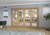 Shaker Oak 4 Lite Clear Glazed Prefinished French Folding Doorset
