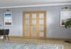 Shaker Oak 4 Lite Frosted Glazed Prefinished French Folding Doorset