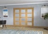 Shaker Oak 4 Lite Frosted Glazed Prefinished French Folding Doorset