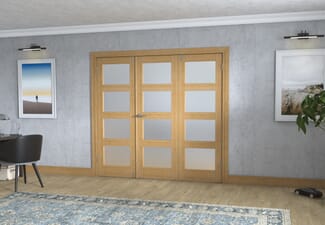 Oak 4L Frenchfold - Frosted Prefinished (3 x 686mm Doors)