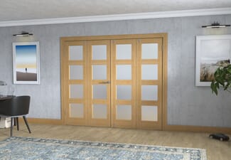 Oak 4L Frenchfold - Frosted Prefinished (4 x 573mm Doors)
