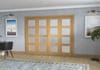 Shaker Oak 4 Lite Frosted Glazed Prefinished French Folding Doorset