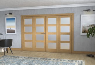 Oak 4L Frenchfold - Frosted Prefinished (4 x 686mm Doors)