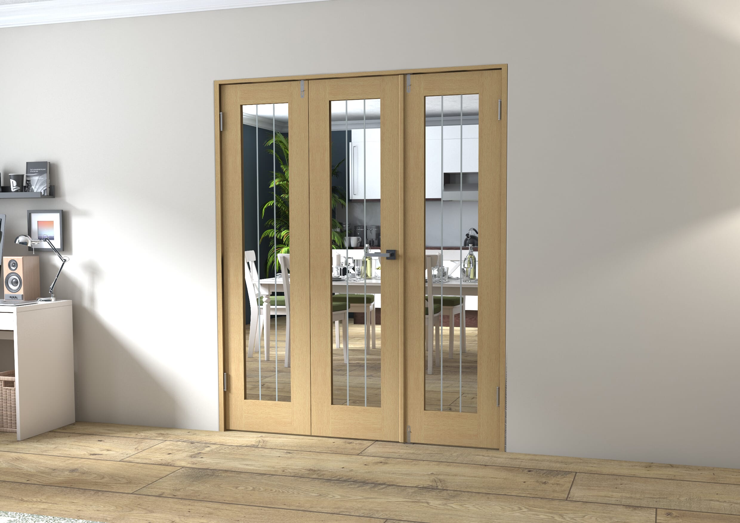 Mexicano Oak P10 Prefinished FrenchFold (2+1 x 533mm doors)