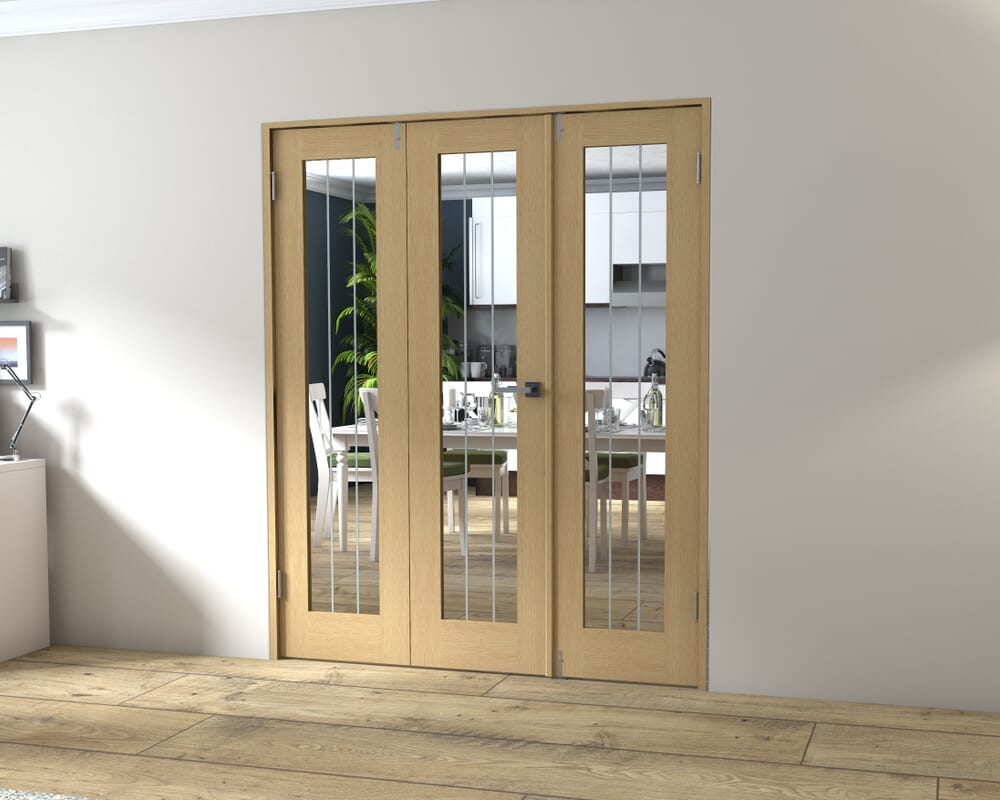 Mexicano Oak P10 Prefinished FrenchFold (2+1 x 533mm doors)